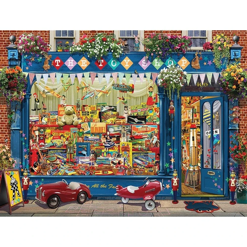 Nostalgic Sidewalk Toy Shop‎ Store Window Garry Walton 550 Piece Jigsaw Puzzle